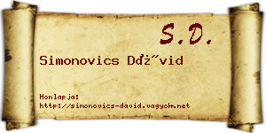 Simonovics Dávid névjegykártya